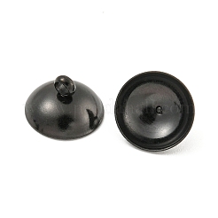 304ステンレススチールビーズキャップペンダントベイル  グローブガラスバブルカバーペンダント用  ブラック  10mm  穴：1.8mm&nbsp;STAS-G224-24B-11