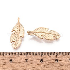 合金ペンダント  葉  カドミウムフリー＆鉛フリー  ライトゴールド  23x9x5mm  穴：6x2.2mm&nbsp;PALLOY-T092-49KCG