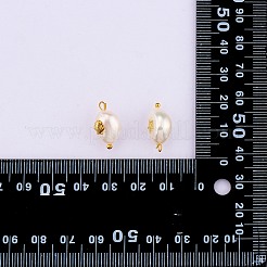 40スタイルの天然ケシパールペンダント4個。  ゴールドトーンの合金カボションと真鍮のループ  オーバル＆ナゲット  貝殻色  13~16x8~9x5~8mm  穴：2mm  10個/スタイル&nbsp;FIND-SZ0006-09