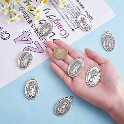 チベット風アロイペンダント20個  イエスとオーバル  アンティークシルバー  44x25.5x4mm  穴：2mm&nbsp;FIND-SZ0005-95