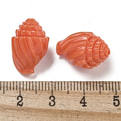 合成サンゴ彫刻ビーズ連売り  染め  らせん状のシェル形状  サンゴ  17.5x12.5x11mm  穴：1.4mm  約22個/連  14.57''（37センチメートル）&nbsp;CORA-I023-07D