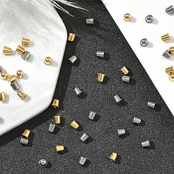 60個 2色 316lサージカルステンレススチール製ピアスキャッチ  ゴールデン·ステンレス鋼色  4x4mm  穴：0.8mm  30個/カラー&nbsp;STAS-BBC0007-81