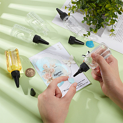 プラスチックニードルノーズ目盛り付きボトル  ブラック  3.7x11cm  容量：50ml（1.69fl.oz）&nbsp;MRMJ-WH0002-24A