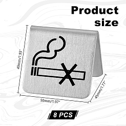 201 ステンレススチール ホテル レストラン テーブル 禁煙テント サイン  ステンレス鋼色  50x49x45mm&nbsp;AJEW-WH0258-965