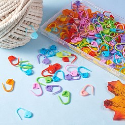 200個10色環境にやさしいABSプラスチック編みかぎ針編みロッキングステッチマーカーホルダー  ミックスカラー  22x11x3mm  ピン：1mm  20個/カラー&nbsp;KY-SZ0001-28