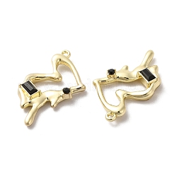 合金ペンダント  ガラスと  ライトゴールド  鉛フリー＆カドミウムフリー  ハートチャーム  ミックスカラー  33.5x20x5.5mm  穴：1.4mm&nbsp;PALLOY-K001-085G