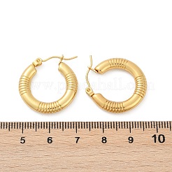 女性用304ステンレスフープピアス  イオンプレーティング（ip）  18KGP本金メッキ  23.5x22.5x3.5mm&nbsp;EJEW-U046-03G