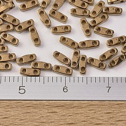MIYUKIクォーターティラビーズ  日本製シードビーズ  2穴  (qtl457) メタリックダークブロンズ  5x1.2x1.9mm  穴：0.8mm  約24000個/500g&nbsp;SEED-MY05-QTL0457