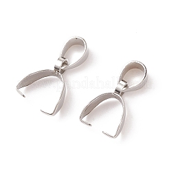 変色しない201ステンレススチールペンダントピンチベイル  ステンレス鋼色  11x9x3.5mm  穴：5x3mm  ピン：1mm&nbsp;STAS-P223-16P-C
