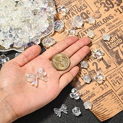 DIYジュエリー作りパーツキット  レジンビーズとカボションを含む  花と蝶と蝶結びと貝殻  透明  12~22.5x12~29x5~15mm  穴：1.5~1.8mm  約120個/100g&nbsp;DIY-CJC0002-005
