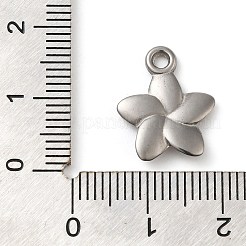 304ステンレスペンダント  花のチャーム  ステンレス鋼色  16x13x2.5mm  穴：2mm&nbsp;STAS-M070-05P