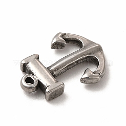 変色しない304ステンレススチールペンダント  アンカー  ステンレス鋼色  18x14x3mm  穴：1.2mm&nbsp;STAS-P322-14B-P