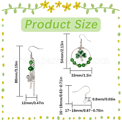 聖パトリックの日をテーマにしたDIYイヤリング作りキット  ミックスカラー  20x17x1.5mm  穴：2mm&nbsp;DIY-SC0029-05