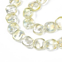 メッキガラスビーズ連売り  ポリゴン  ミックスカラー  10.5x11~12x5~6mm  穴：1mm  約60~61個/連  24.41インチ〜25.20インチ（62~64cm）&nbsp;EGLA-S188-21