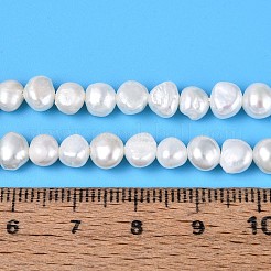 天然養殖淡水パールビーズ連売り  ナゲット  乳白色  5~6x5~7x3~5mm  穴：0.6~0.7mm  約65~67個/連  13.58~13.98''（34.5~35.5センチメートル）&nbsp;PEAR-T006-18D