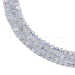 天然石ブルーレースアゲートビーズ連売り  多面カット  ラウンド  2mm  穴：0.5mm  約156個/連  14.96