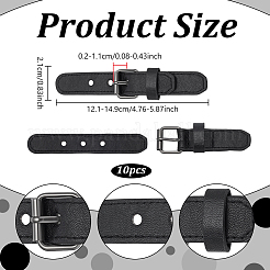 PUレザーコートバックル  衣類用アクセサリー  ブラック  121~149x21x2~11mm&nbsp;AJEW-WH0366-824A