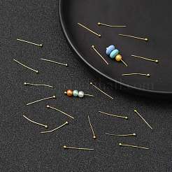 真鍮のボールヘッドピン  カドミウムフリー＆鉛フリー  ゴールドカラー  20x0.5mm  24ゲージ  ヘッド：2mm  約9580~10000個/袋&nbsp;KK-R020-04G