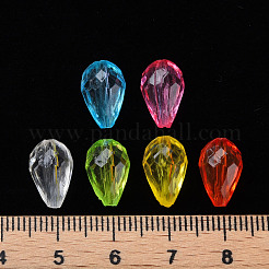 透明なアクリルビーズ  多面カット  ティアドロップ  ミックスカラー  12x8mm  穴：1.5mm  約1338個/500g&nbsp;MACR-S373-59B