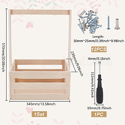 中空レインボー木製ベビーシャワー用クレート1袋  プラスチック製子供用ハンガー10個付き  長方形  ミックスカラー  23x17x1cm&nbsp;ODIS-UN0001-17