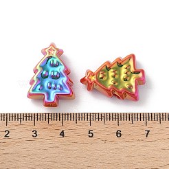 UVメッキアクリルビーズ  エナメル  虹色の  クリスマスデコレーションテーマ  クリスマスツリー  23x17x8.5mm  穴：3.5mm&nbsp;X-OACR-Z021-02E