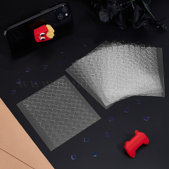 フラットラウンドい両面粘着テープ  手作りカードフォトアルバム用  透明  フラットラウンド：10mm  80pcs /シート&nbsp;FIND-WH0111-726B
