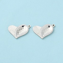 925スターリングシルバーチャーム  楽しい時間を過ごしてください  バレンタインデーの  銀  9x14x1mm  穴：0.7mm&nbsp;STER-C004-07S