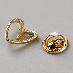 合金アンチグレアラペルピンブローチ  固定式洗濯ばさみ  ゴールドカラー  ハート  14x14mm&nbsp;JEWB-WH0021-57J-G