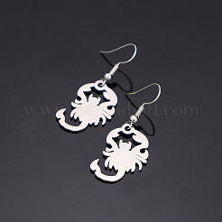 女性用304ステンレススチールダングルイヤリング  サソリ  ステンレス鋼色  42x16.4mm&nbsp;WG340C4-01