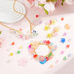 アクリルビーズ  プラスチックビーズキャップ  混合形状  ミックスカラー  7.5~36x7.5~29x3.5~33mm  穴：1.4~2mm&nbsp;KY-GA0001-42
