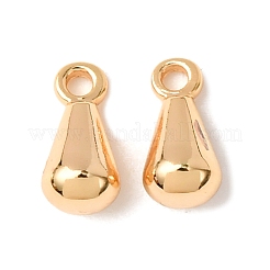 真鍮製チャーム  アジャスターチェーンドロップ  ティアドロップ  18KGP本金メッキ  8x4mm  穴：1mm&nbsp;KK-T032-043G