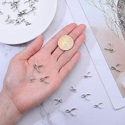 304ステンレススチールピンチベイル  ペンダント作り用アイスピックピンチベイル  ステンレス鋼色  容器：6.8x5.2x1.1cm  40個/箱&nbsp;STAS-PH0018-79
