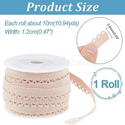 ナイロン弾性コード  ゆるいフラット  服飾材料  ミスティローズ  12mm  約10.94ヤード（10m）/ロール&nbsp;EC-NB0001-06B