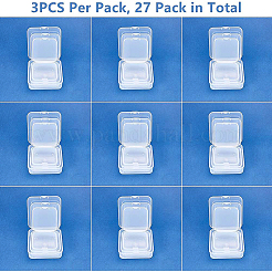 プラスチックビーズ収納ケース  長方形  透明  54~74x53~73x20~25mm  27個/セット&nbsp;CON-BC0003-01