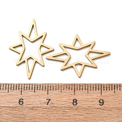 ステンレスペンダント201個  スターのチャーム  レーザー切断  切り取る  ゴールドカラー  25x17.5x1mm  穴：2x5mm&nbsp;SA-Z001-04G