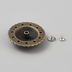 フラットラウンド合金スナップボタン  樹脂ビーズで  綿パッデッド服コートダウンジャケットバックル  レッド  35x10mm&nbsp;FIND-TAC0036-010B