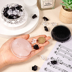 プラスチックフラワーピンカエル  ラウンドフラワーアレンジャー  生け花乾山  透明アクリル模造氷飾り付き  ミックスカラー  16~69x22.8~25mm&nbsp;DIY-MB0002-03