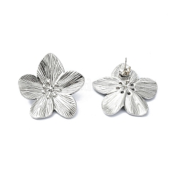 304ステンレススチールスタッドピアス  花  18KGP本金メッキ  32x31mm&nbsp;STAS-L024-004P-02
