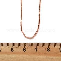 女性用真鍮カーブチェーンネックレス  304ステンレススチール製カニカン付き  ラックめっき  鉛フリー＆カドミウムフリー  長持ちメッキ  ローズゴールド  17.95インチ（45.6cm）&nbsp;NJEW-D302-18RG