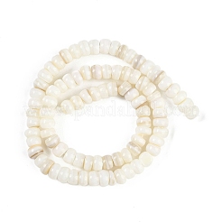 天然淡水シェルビーズ連売り  ロンデル  フローラルホワイト  7x4~4.5mm  穴：0.7mm  約83~85個/連  15.24~15.35''（38.7~39センチメートル）&nbsp;BSHE-H109-07