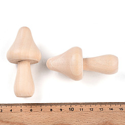 未完成の木製のキノコの飾り  芸術や工芸プロジェクトの装飾用  インテリアオーナメントパーツ  ビスク  33.5~34x33.5~34x71mm&nbsp;WOOD-T032-09