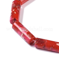 染色合成インペリアルジャスパービーズ連売り  コラム  サクランボ色  17x6mm  穴：1.5mm  約24個/連  16.14''（41センチメートル）&nbsp;G-P529-D01-A03