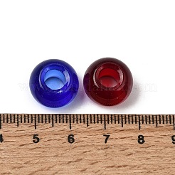 混色手作りロンデルランプワーク大穴ヨーロッパビーズ  サイズ：直径約14mm  厚さ8.5mm  穴：5mm&nbsp;X-GPDL-D003-M-1