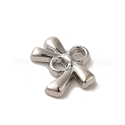 合金コネクタチャーム  蝶結び  プラチナ  9.5x10x1.7mm  穴：1.5mm&nbsp;PALLOY-P298-01P