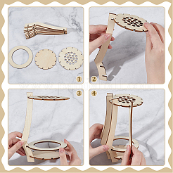 花束用の木製花瓶組み立てキット  湯通しアーモンド  130x180mm&nbsp;DIY-WH0899-68B