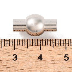 変色しにくい304ステンレススチール製のマグネット留め具と接着端  オーバル  ステンレス鋼色  17x8mm  穴：4mm&nbsp;STAS-E049-19
