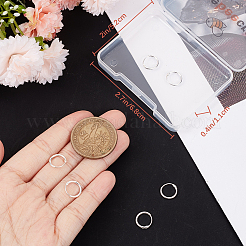 スターリングシルバーのフープピアス金具4組925個  リング  銀  10x1.2mm  ピン：0.7mm&nbsp;STER-BBC0005-36S