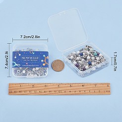 天然石ペンダント  合金omシンボルペンダントと真鍮製カニカン付き  35mm  30個/箱&nbsp;HJEW-SC0001-12
