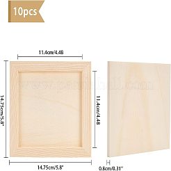 木の絵のキャンバスパネル  空白の製図板  油絵具・アクリル絵具用  正方形  バリーウッド  14.75x14.75x0.8cm&nbsp;DIY-WH0189-62B