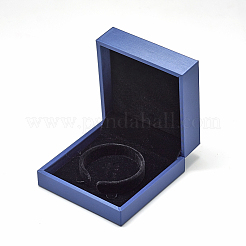 プラスチックブレスレットの箱  ベルベットと  正方形  藤紫色  9.1x9.1x4.5cm&nbsp;LS-OBOX-Q014-36